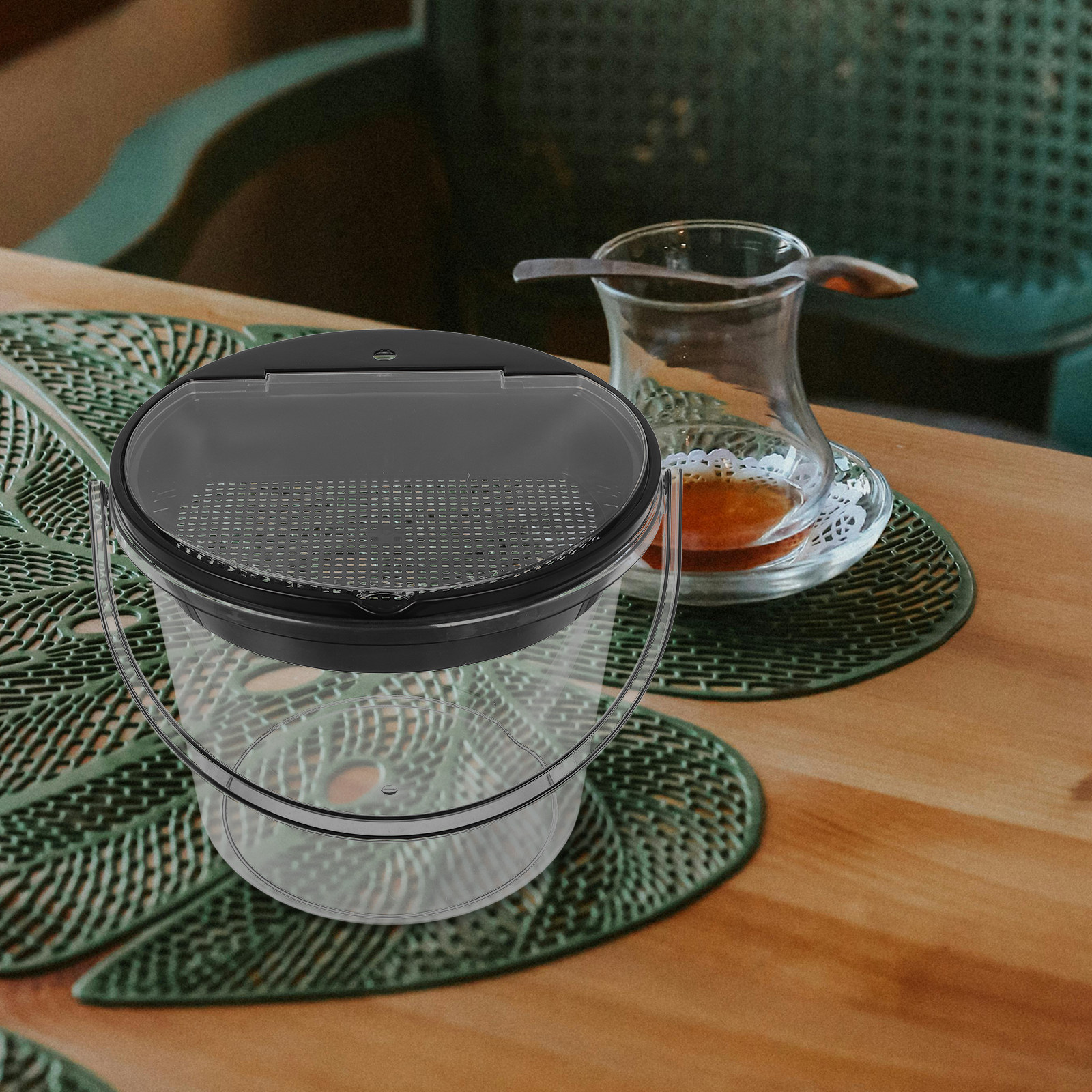 Compost Bin - Portable Tea Dregs Drainage Bucket Light