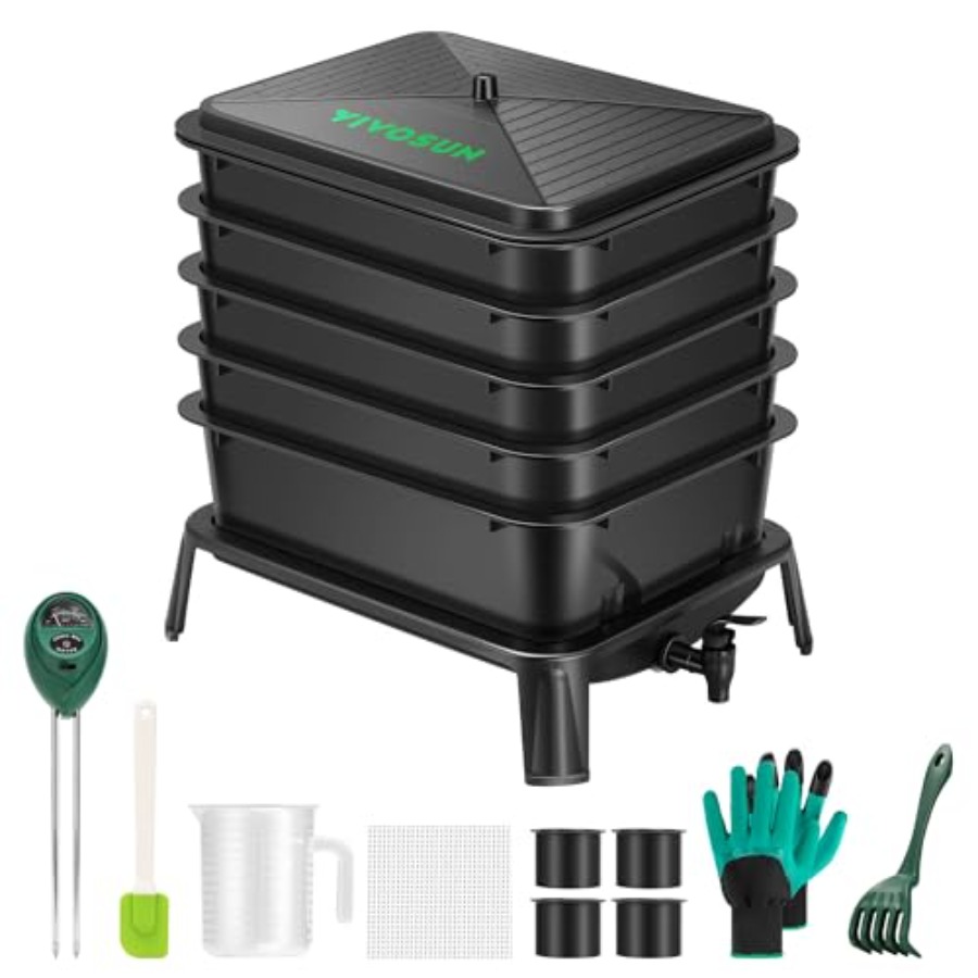 Compost Bin - Worm Compost Bin, 50L Worm Composter,