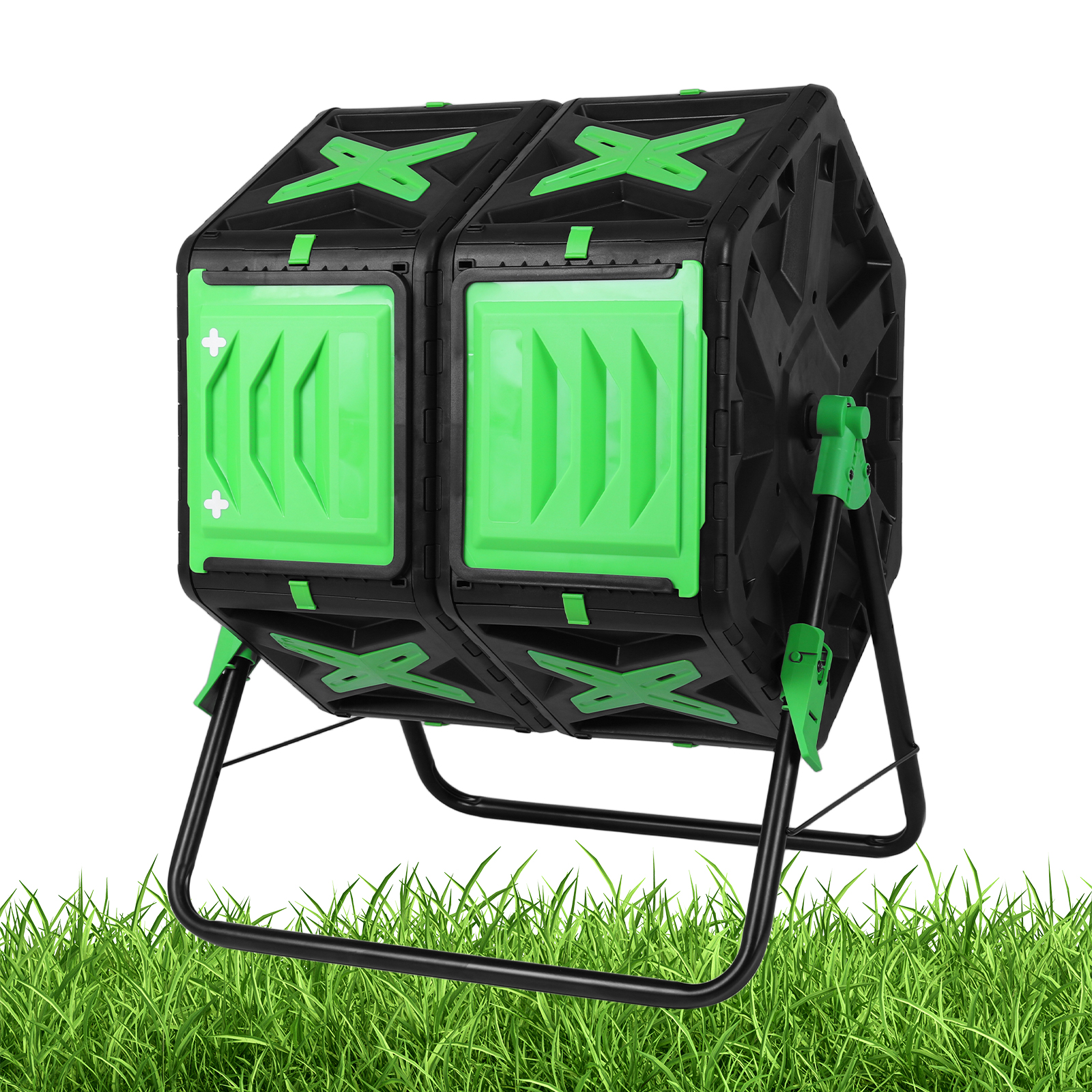 Compost Bin - 140L Dual Chamber Outdoor Tumbling Composting