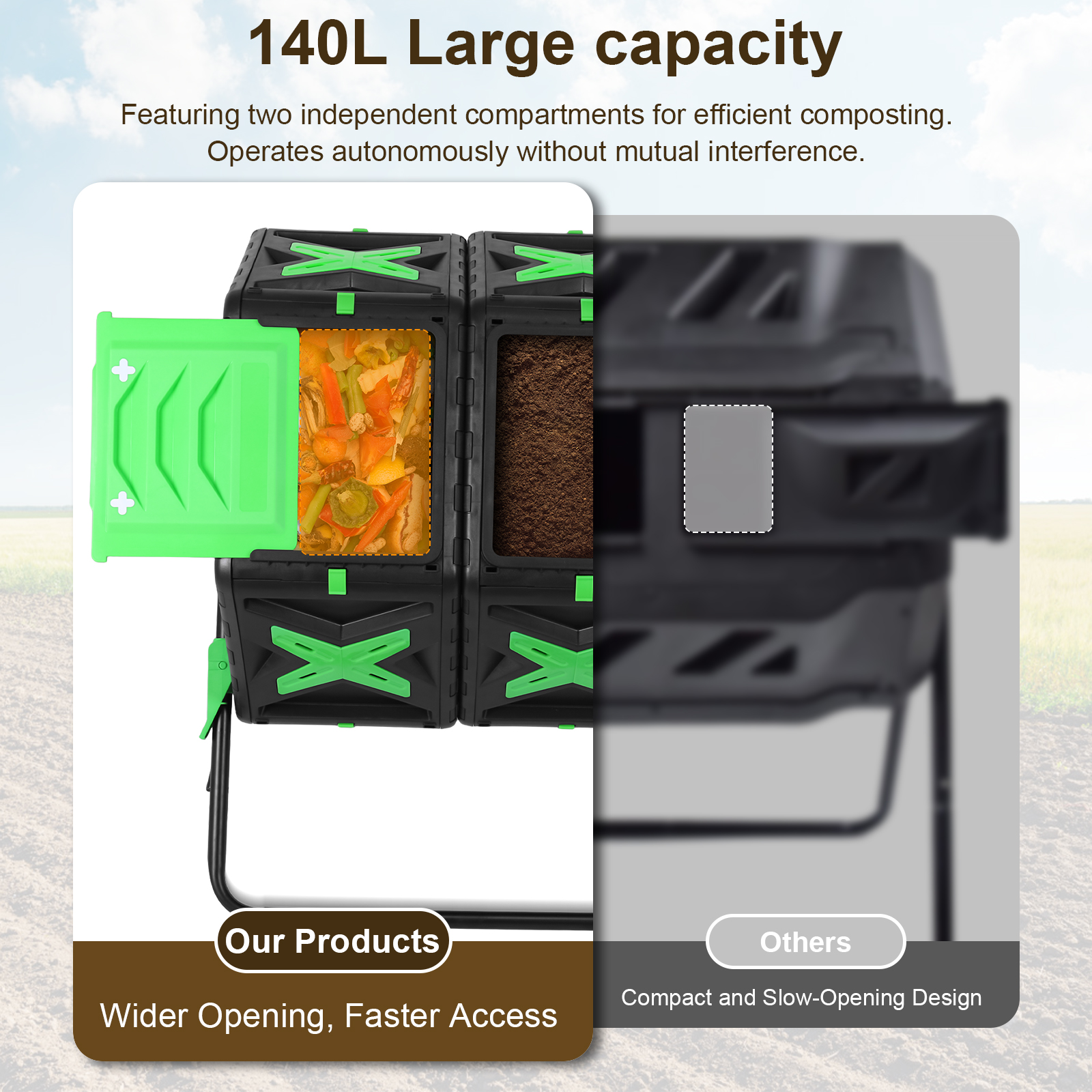 140L Dual Chamber Outdoor Tumb - Compost Bin 리뷰 및 가격