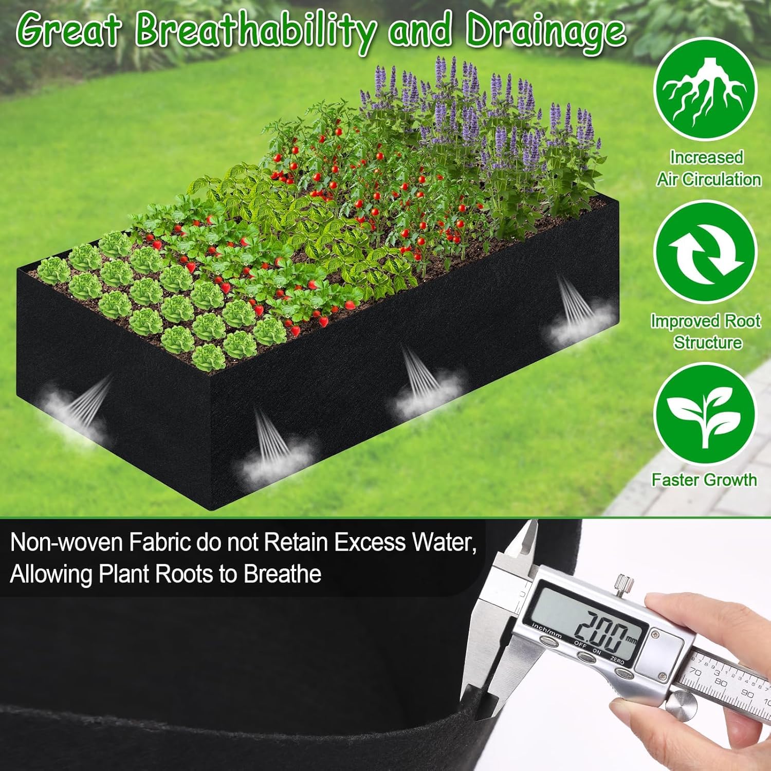 Fabric Raised Garden Bed Liner - Grow Bags 리뷰 및 가격