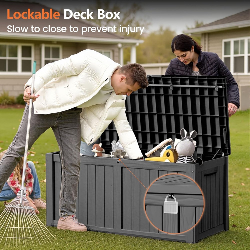 120 Gallon Outdoor Storage Box - Gardening Tools Box 리뷰 및 가격
