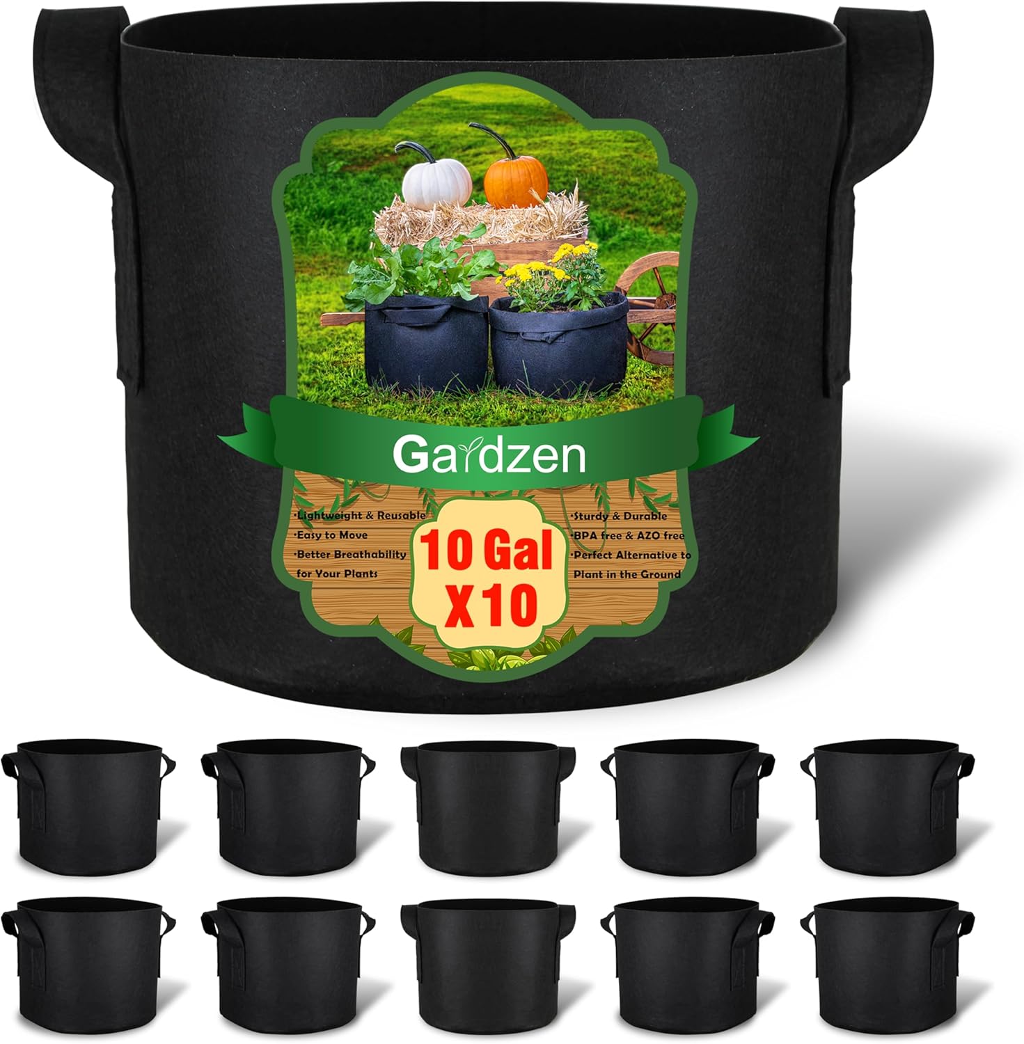 10-Pack 10 Gallon Grow Bags, 3 - Grow Bags 리뷰 및 가격