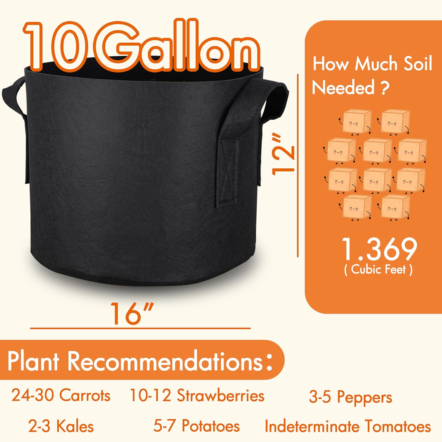 10-Pack 10 Gallon Grow Bags, 3 - Grow Bags 리뷰 및 가격