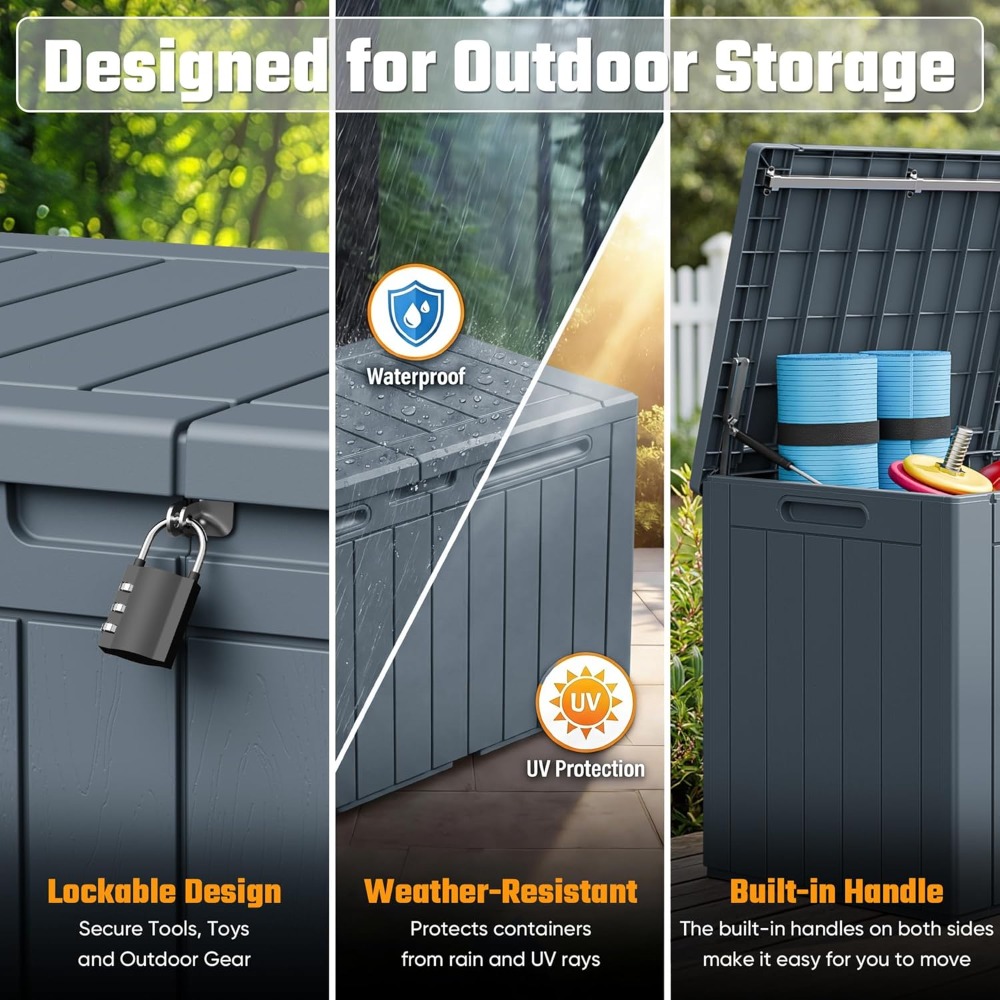 110 Gallon Outdoor Storage Box - Gardening Tools Box 리뷰 및 가격
